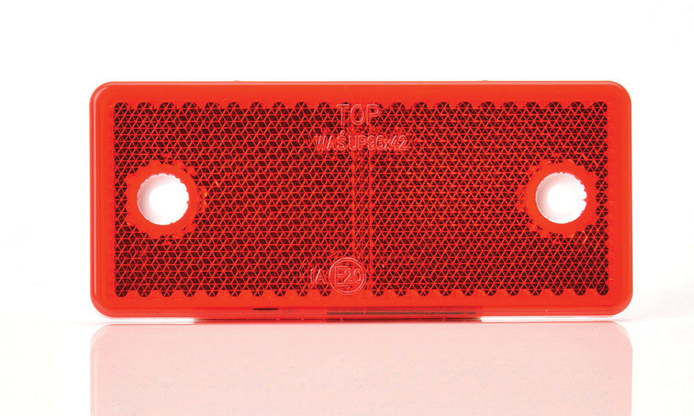 DIKDORTGEN REFLEKTOR DELIKLI KIRMIZI  96x42mm WAS